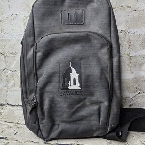 LEEDS Brand SAVAHCS Sling Crossbody Bag Backpack with USB Black w Grey 14x10x3